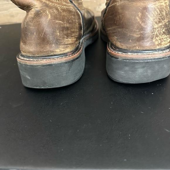 WOLVERINE Mens Brown Leather Rancher Square Toe 9 EW Wellington Steel Toe Boots - Picture 13 of 13